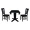 International Concepts 42 in. Solid Wood Dual Drop Leaf Dining Table with 2 Chairs in Black K46-42DPT-23B-C10-2 - alternate 6
